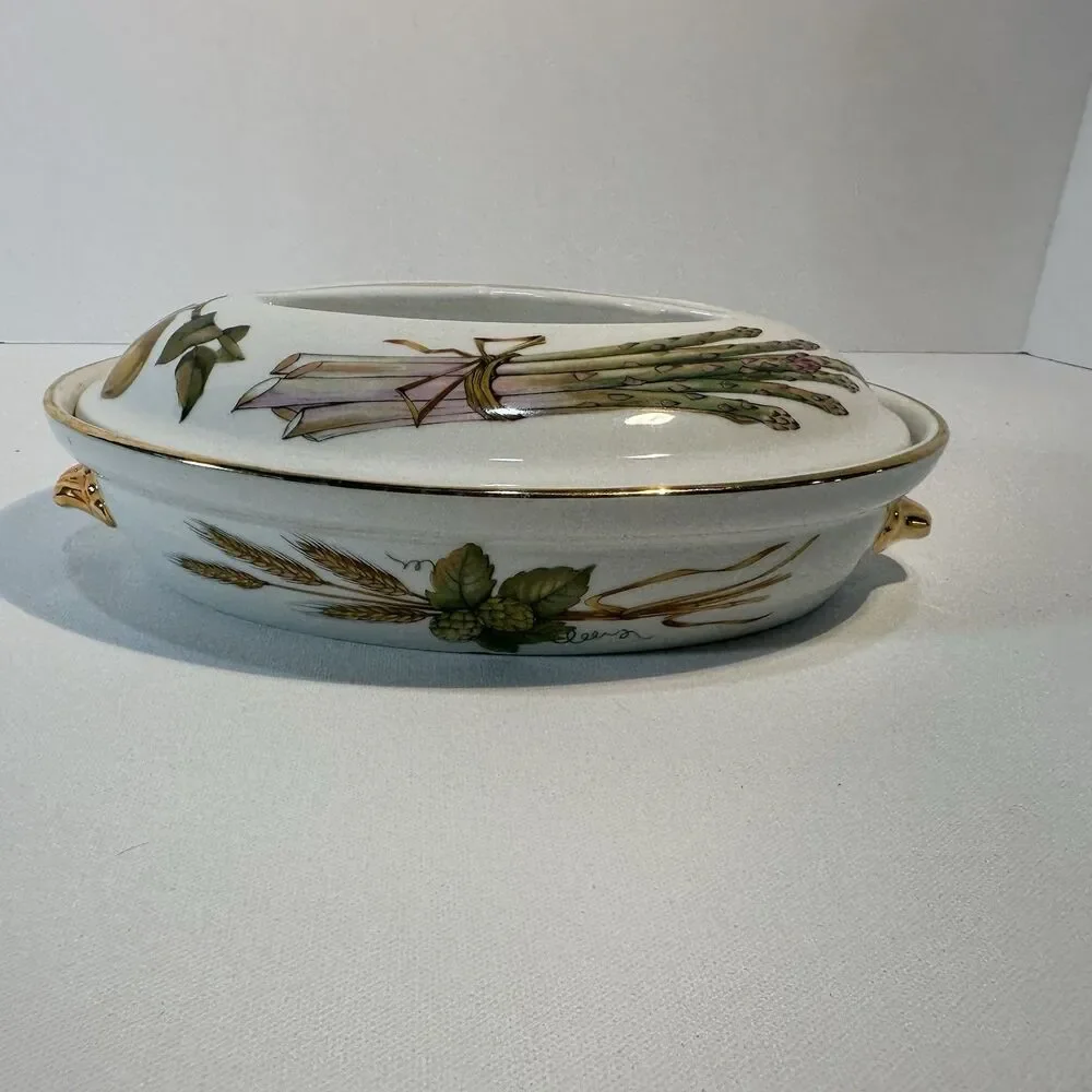 Royal Worcester Evesham Gold 5 Piece Casserole Baking Serving Set -Disc -England